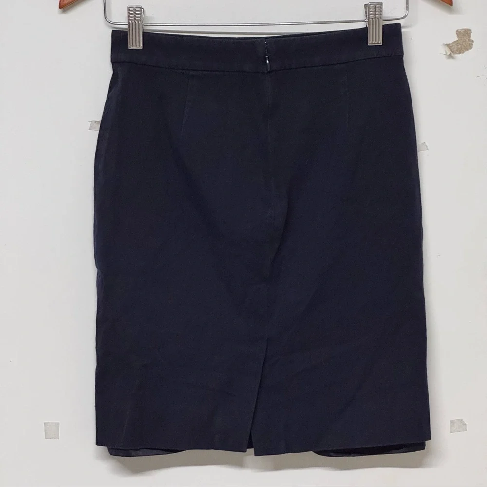 J. Crew No. 2 Pencil Skirt Navy Blue Office Work 00 Petite
